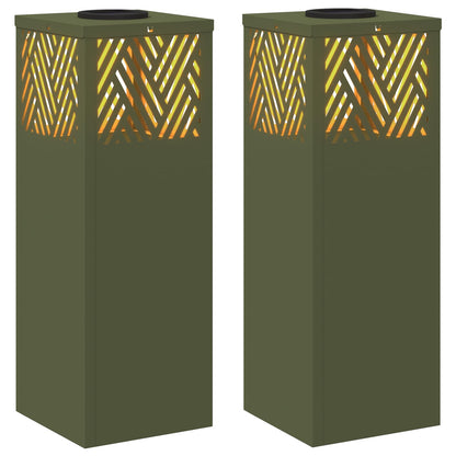 Faro LED solare per sentieri 2 pcs Verde oliva