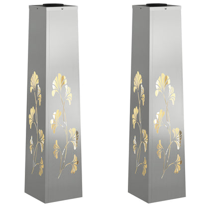 Faro LED solare per sentieri 2 pcs Argento Acciaio zincato