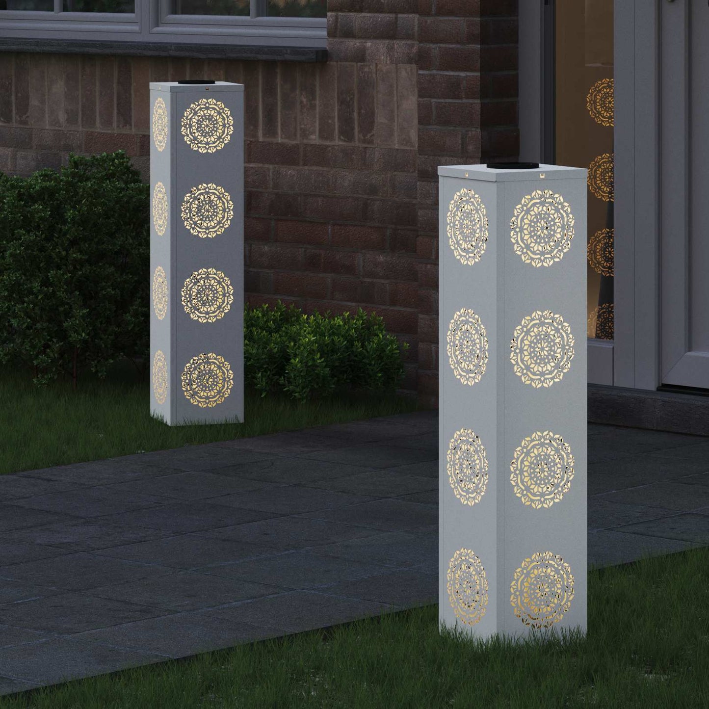 Faro LED solare per sentieri 2 pcs Bianco