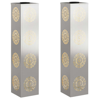 Faro LED solare per sentieri 2 pcs Argento Acciaio inossidabile