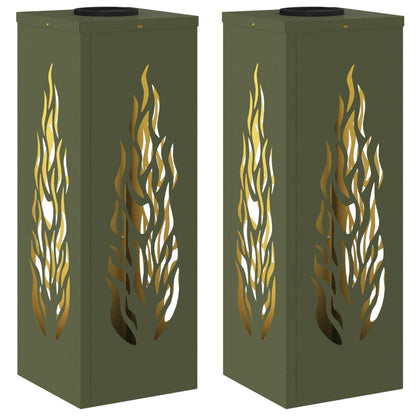 Faro LED solare per sentieri 2 pcs Verde oliva