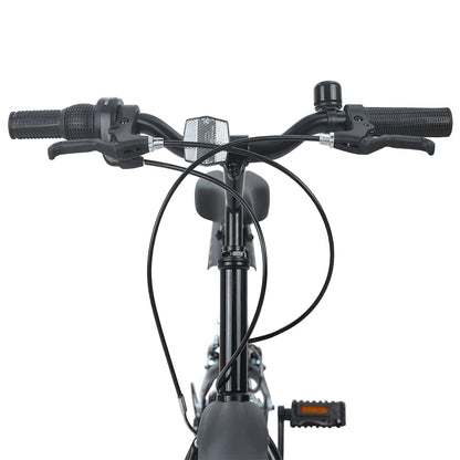 Bicicletta per Bambini 24 Pollici 6-Speed per 8-12 anni Nero