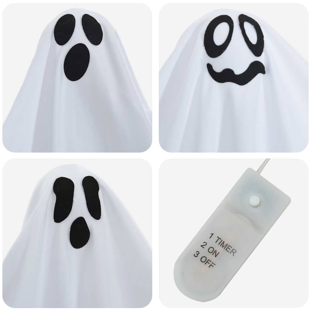 Fantasma appeso di Halloween 3 pcs Bianco 52 x 62 cm Poliestere
