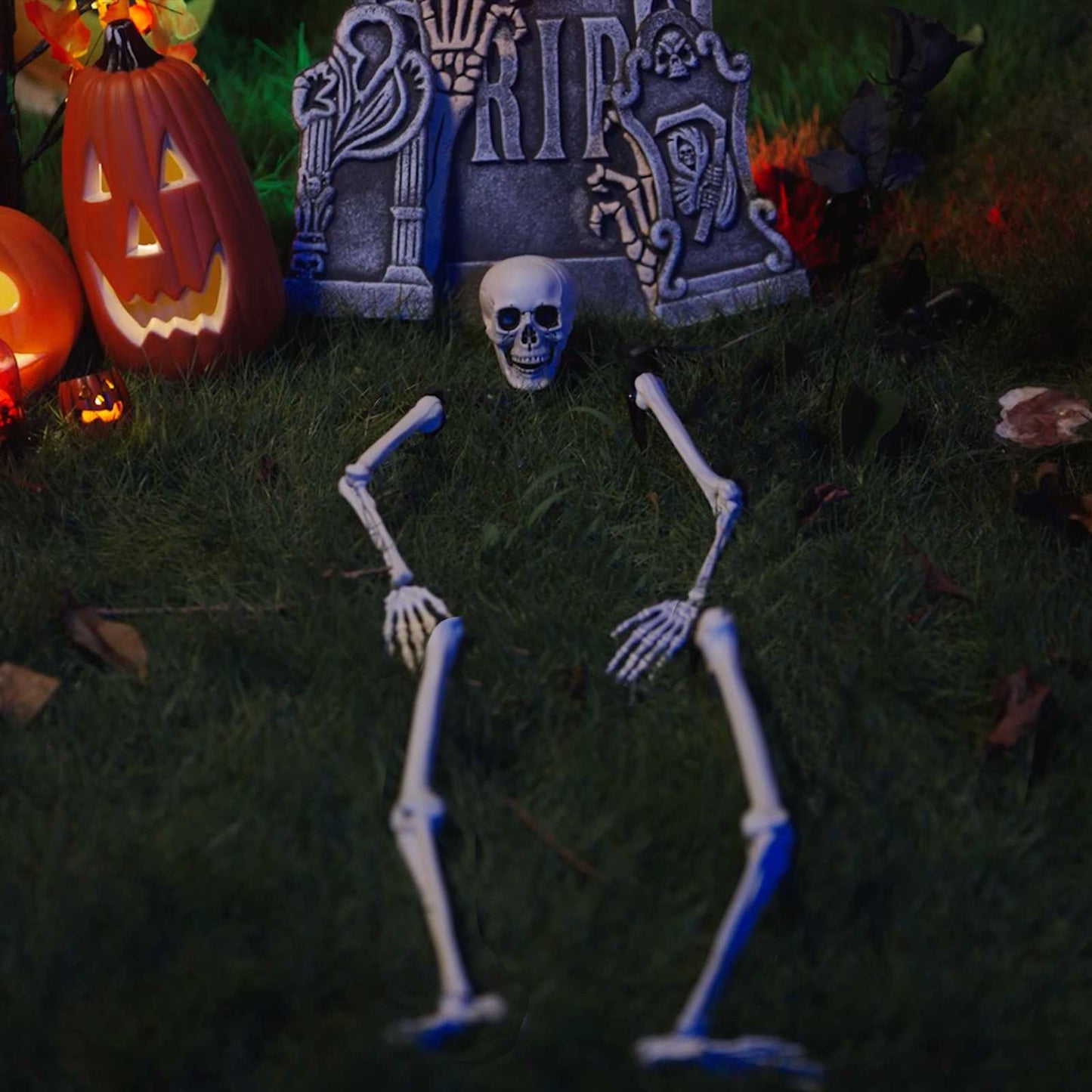 Scheletro di Halloween Bianco 45,5 x 13 cm Plastica