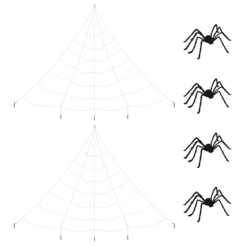 Decorazione di Halloween con ragni e ragnatele 4 pcs Poliestere