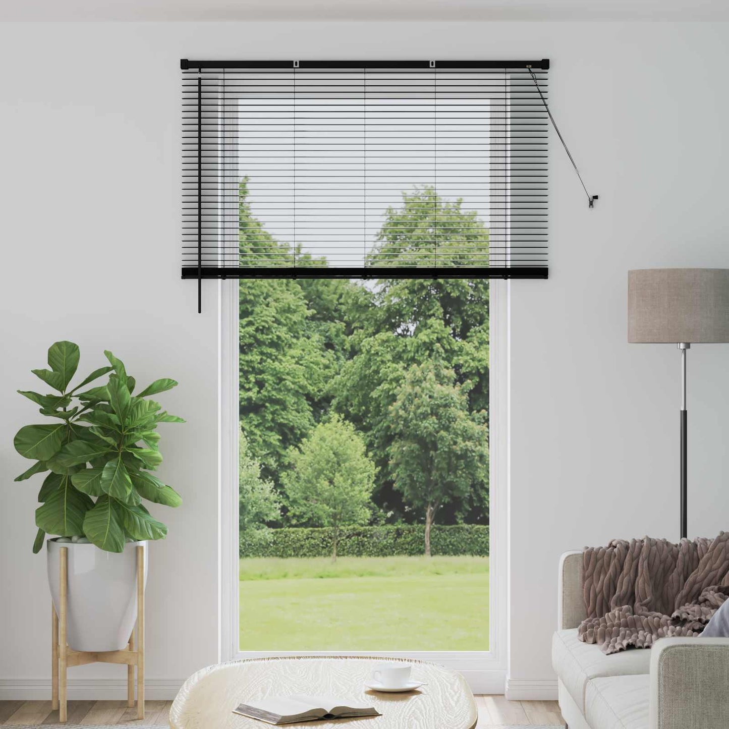 Tenda Veneziana Regolabile Nero 213 x 160 cm PVC
