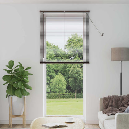 Tenda Veneziana Marrone Scuro con Motivo 213 x 90 cm PVC