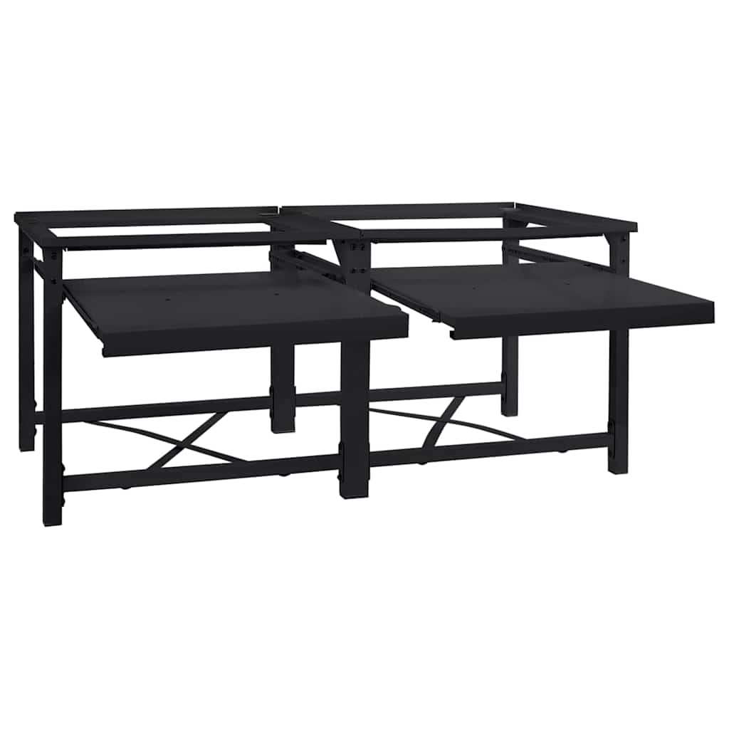 Pedestallo per Lavatrice 2 pcs Nero 120 x 56 x 52 cm Acciaio