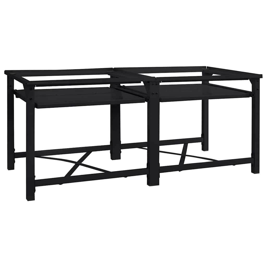 Pedestallo per Lavatrice 2 pcs Nero 120 x 56 x 52 cm Acciaio