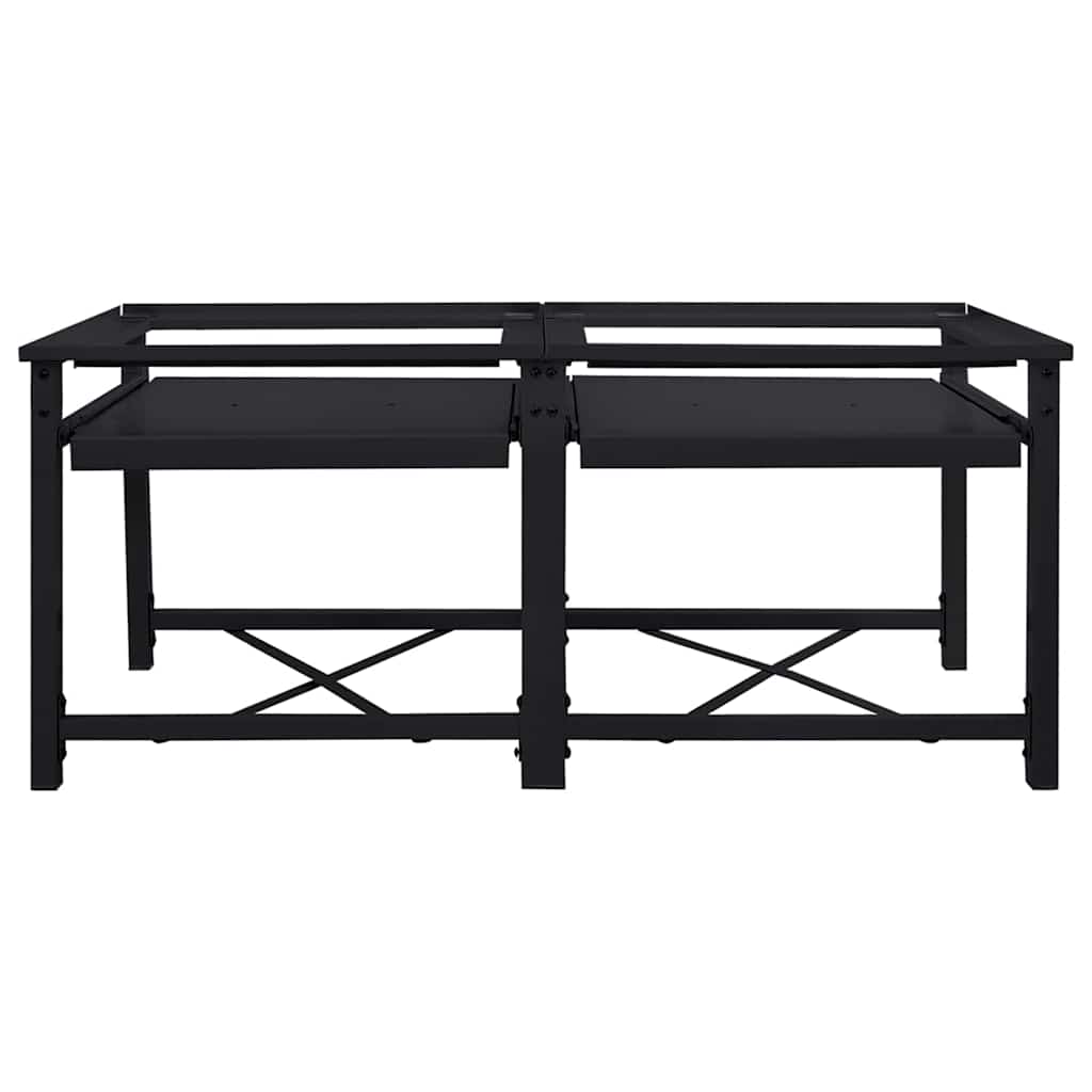 Pedestallo per Lavatrice 2 pcs Nero 120 x 56 x 52 cm Acciaio