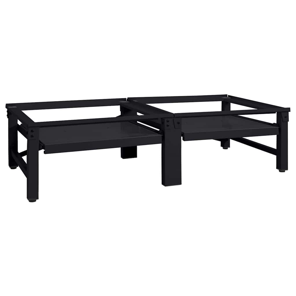 Pedestallo per Lavatrice 2 pcs Nero 124,5 x 61,5 x 32,5 cm