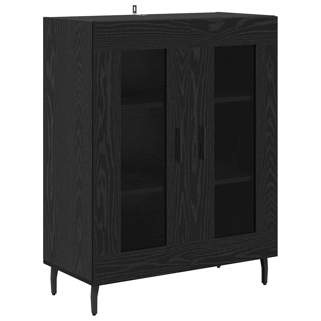 Credenza Rovere Nero 69,5 x 34 x 90 cm Legno multistrato