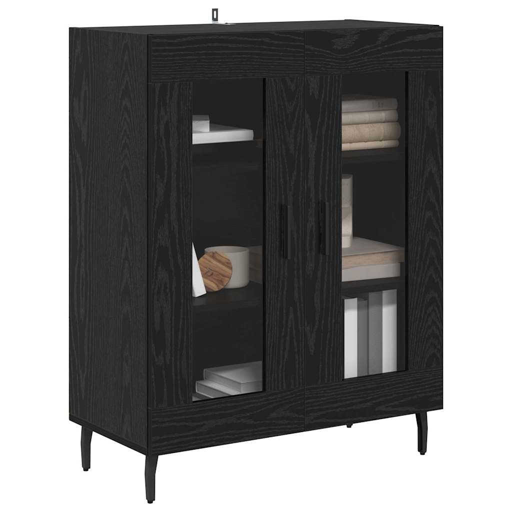 Credenza Rovere Nero 69,5 x 34 x 90 cm Legno multistrato