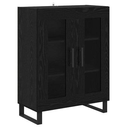Credenza Rovere Nero 69,5 x 34 x 90 cm Legno multistrato