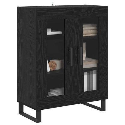 Credenza Rovere Nero 69,5 x 34 x 90 cm Legno multistrato