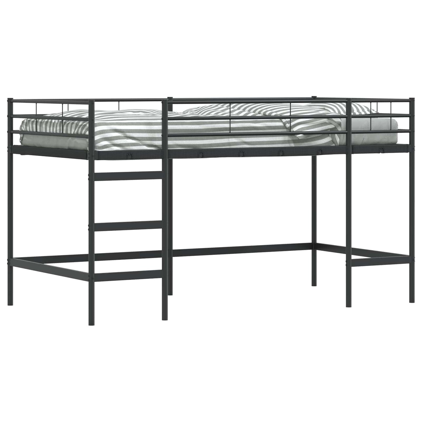 Struttura del letto loft per bambini Nero 107 x 200 cm Acciaio