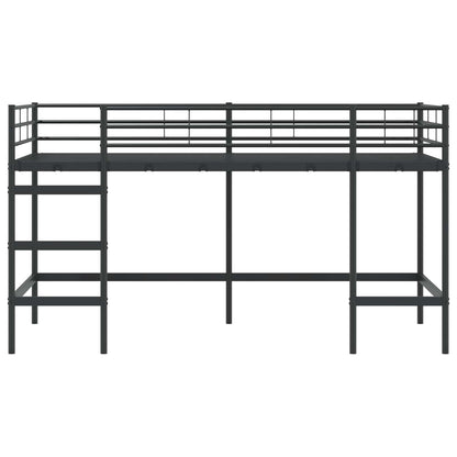 Struttura del letto loft per bambini Nero 107 x 200 cm Acciaio