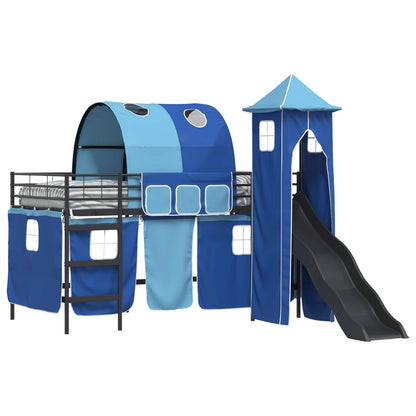 Struttura del letto loft per bambini Nero e Blu 107 x 200 cm