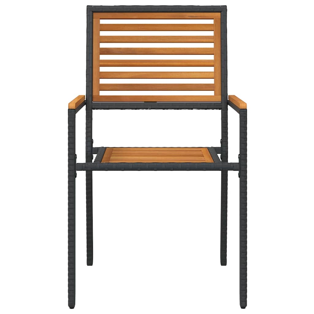 Sedie impilabili da giardino 4 pcs Marrone e Nero