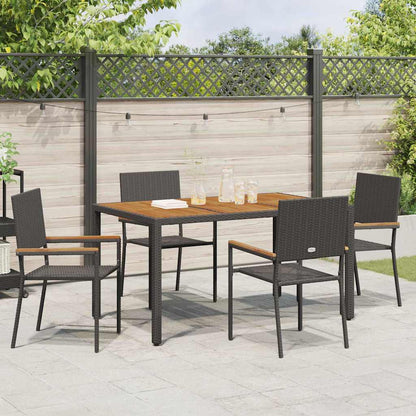 Sedie impilabili da giardino 4 pcs Nero e Marrone