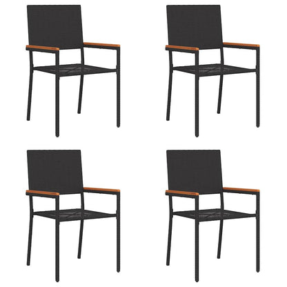 Sedie impilabili da giardino 4 pcs Nero e Marrone