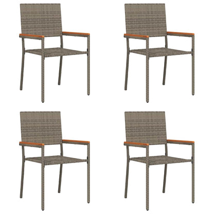Sedie impilabili da giardino 4 pcs Grigio e Marrone