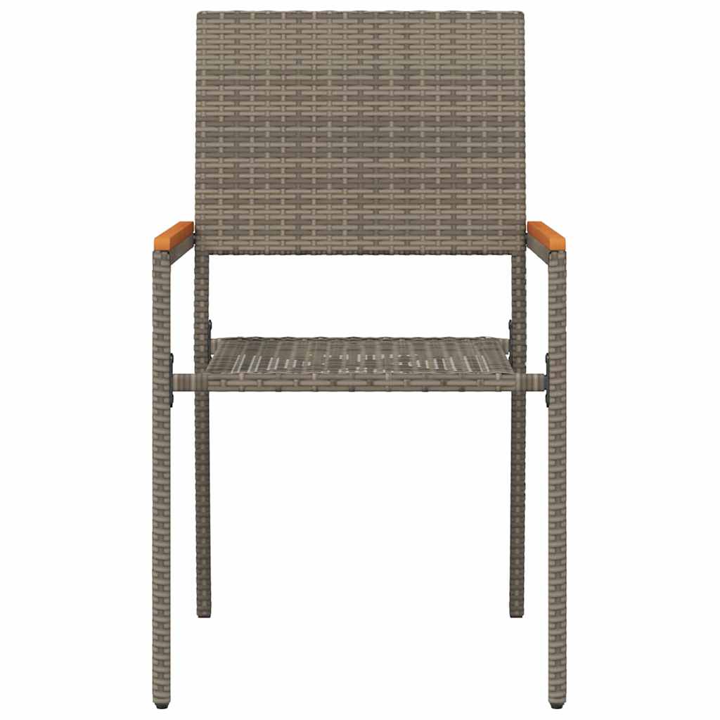 Sedie impilabili da giardino 4 pcs Grigio e Marrone