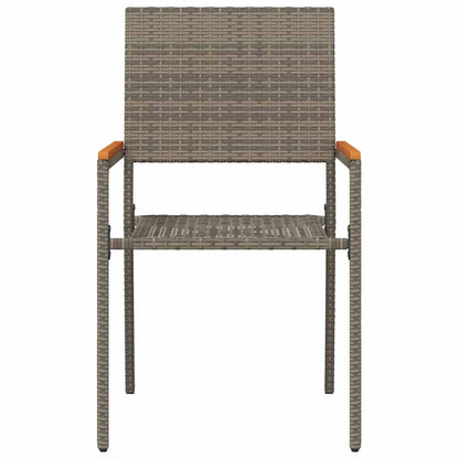 Sedie impilabili da giardino 4 pcs Grigio e Marrone