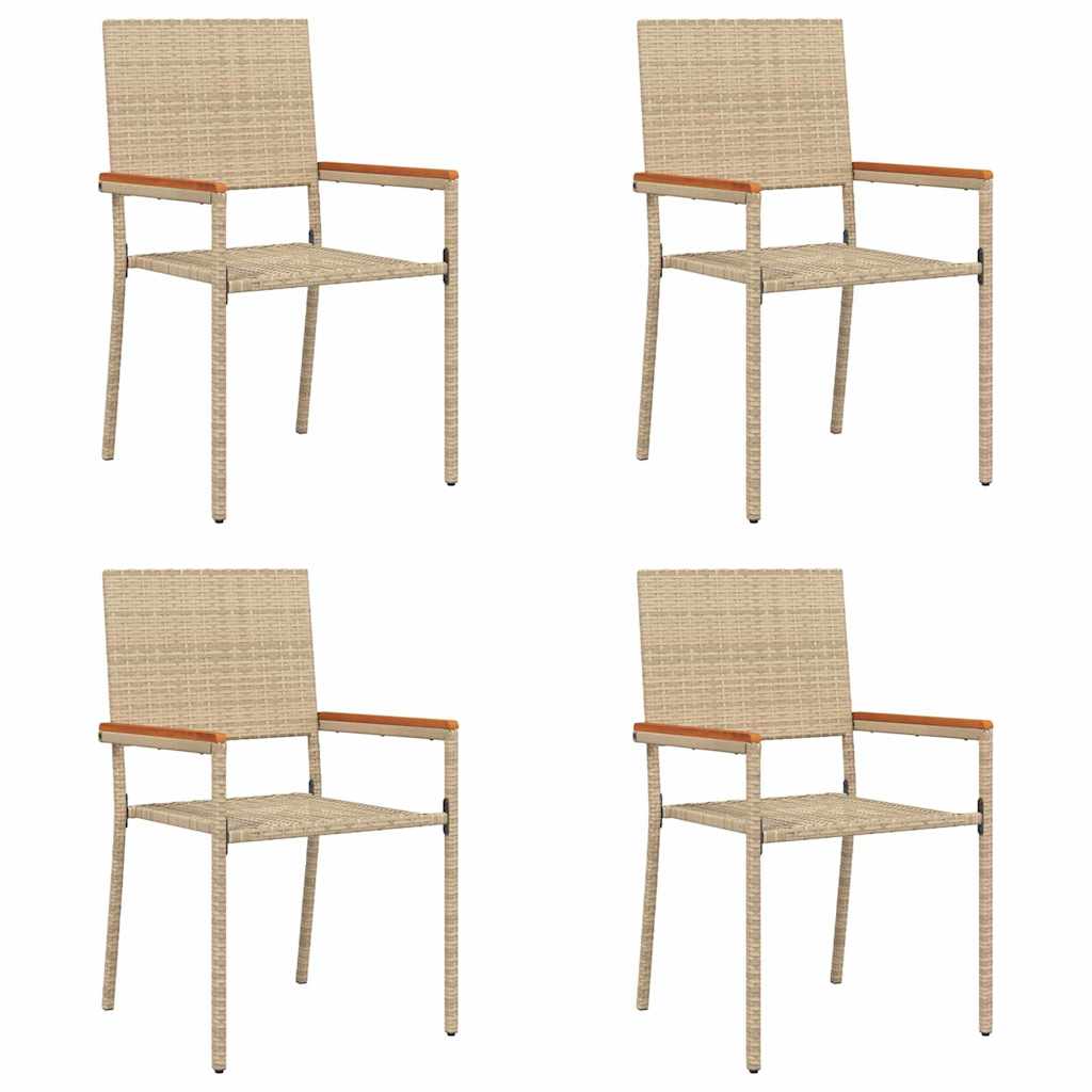 Sedie impilabili da giardino 4 pcs Crema e Marrone
