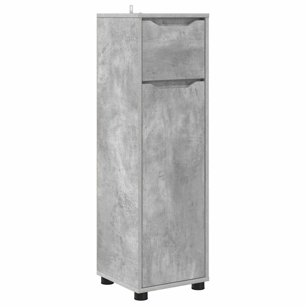 Mobile da Bagno con cassetto Grigio cemento 30,5 x 30 x 101 cm