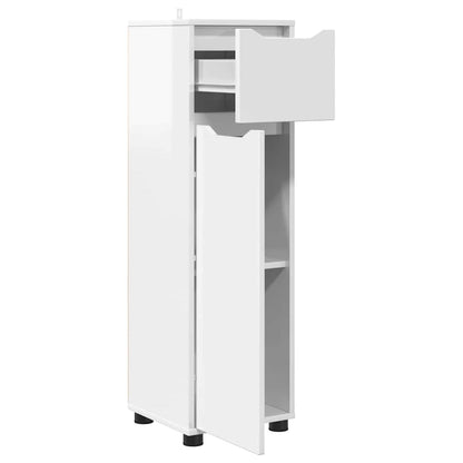 Mobile da Bagno con cassetto Bianco Lucido 30,5 x 30 x 101 cm