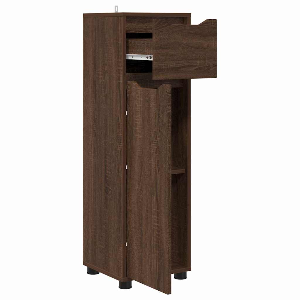 Mobile da Bagno con cassetto Rovere Marrone 30,5 x 30 x 101 cm