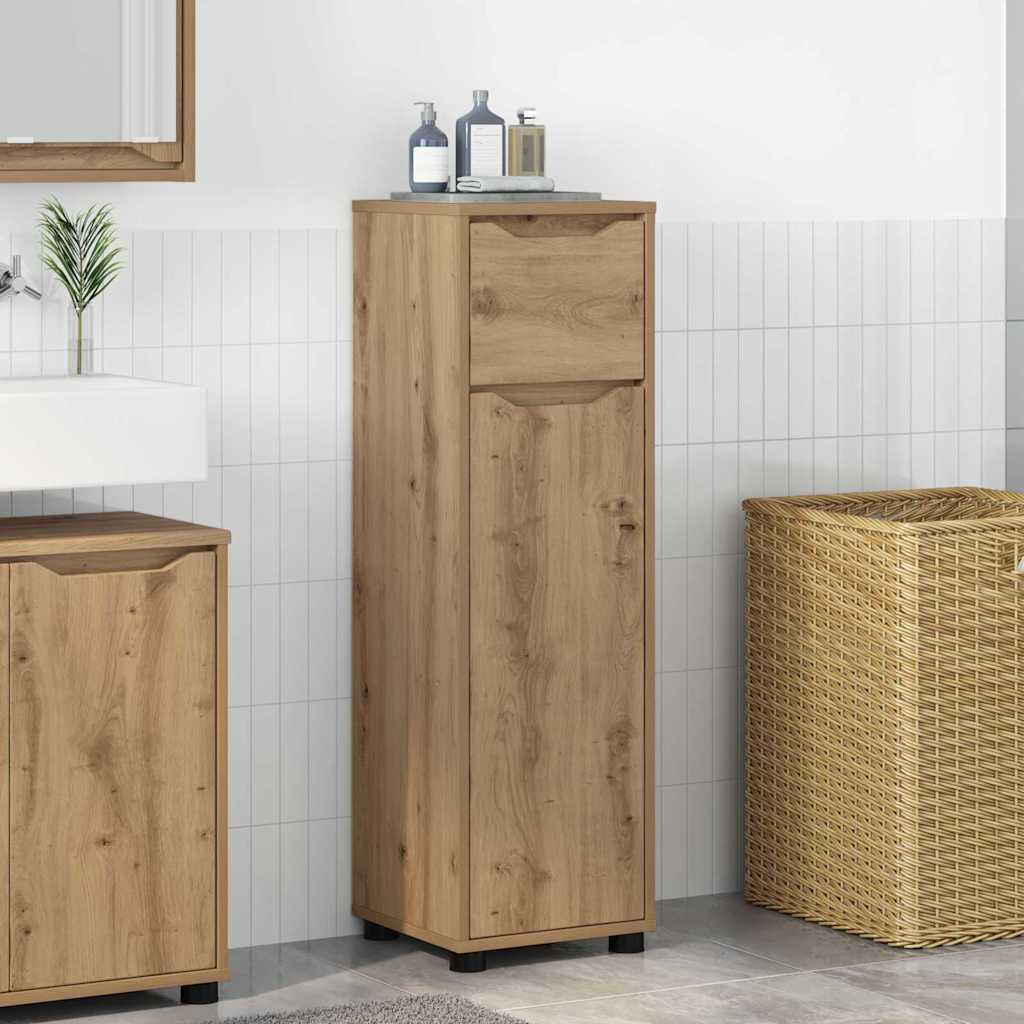 Mobile da Bagno con porta Rovere artigianale 30,5 x 30 x 101 cm