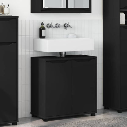 Mobile per lavabo da bagno con lo scaffale Nero 60 x 30 x 60 cm