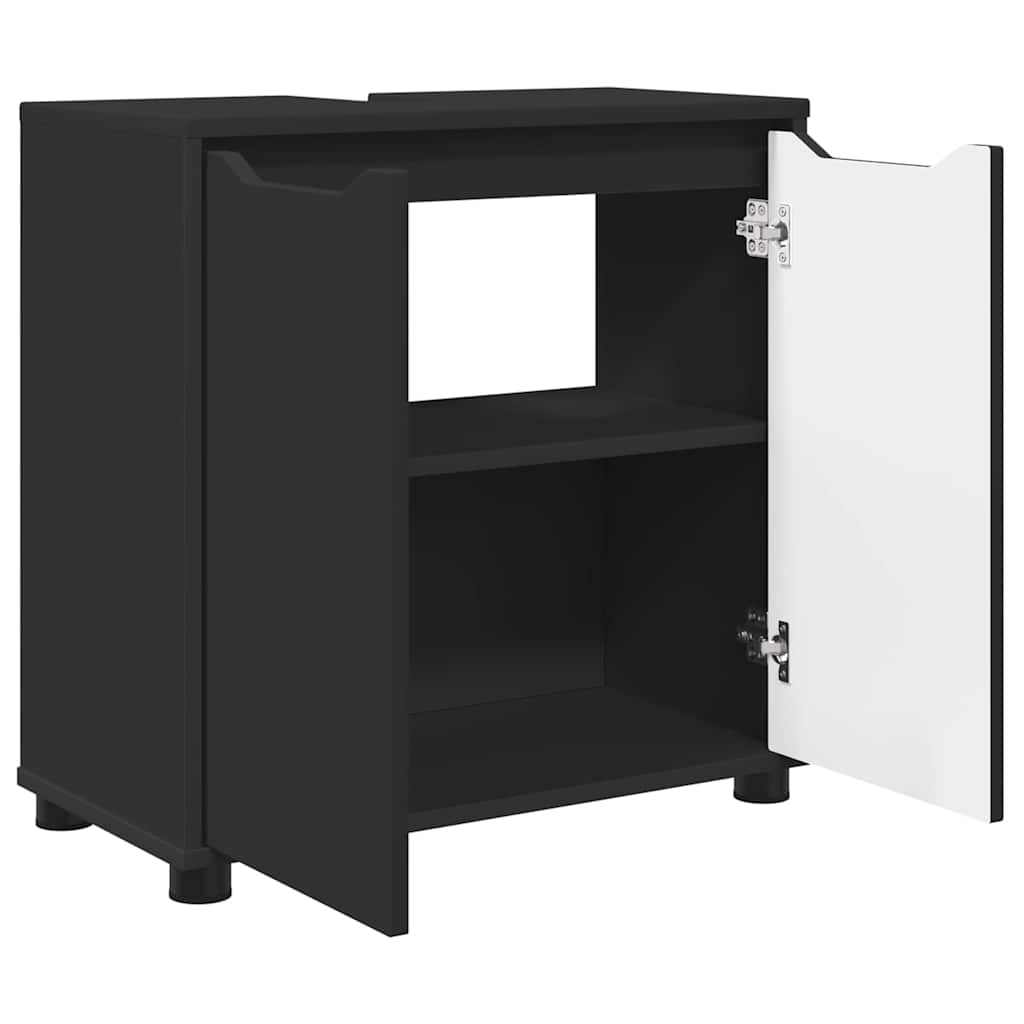 Mobile per lavabo da bagno con lo scaffale Nero 60 x 30 x 60 cm