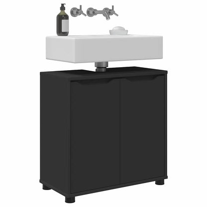 Mobile per lavabo da bagno con lo scaffale Nero 60 x 30 x 60 cm