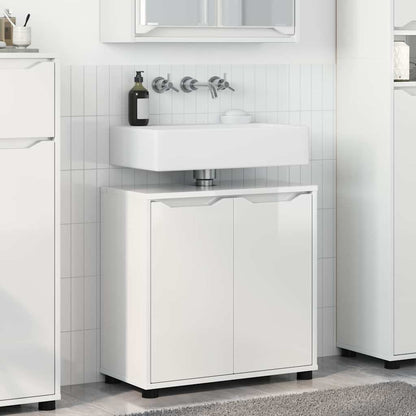 Mobile per lavabo da bagno Bianco Lucido 60 x 30 x 60 cm