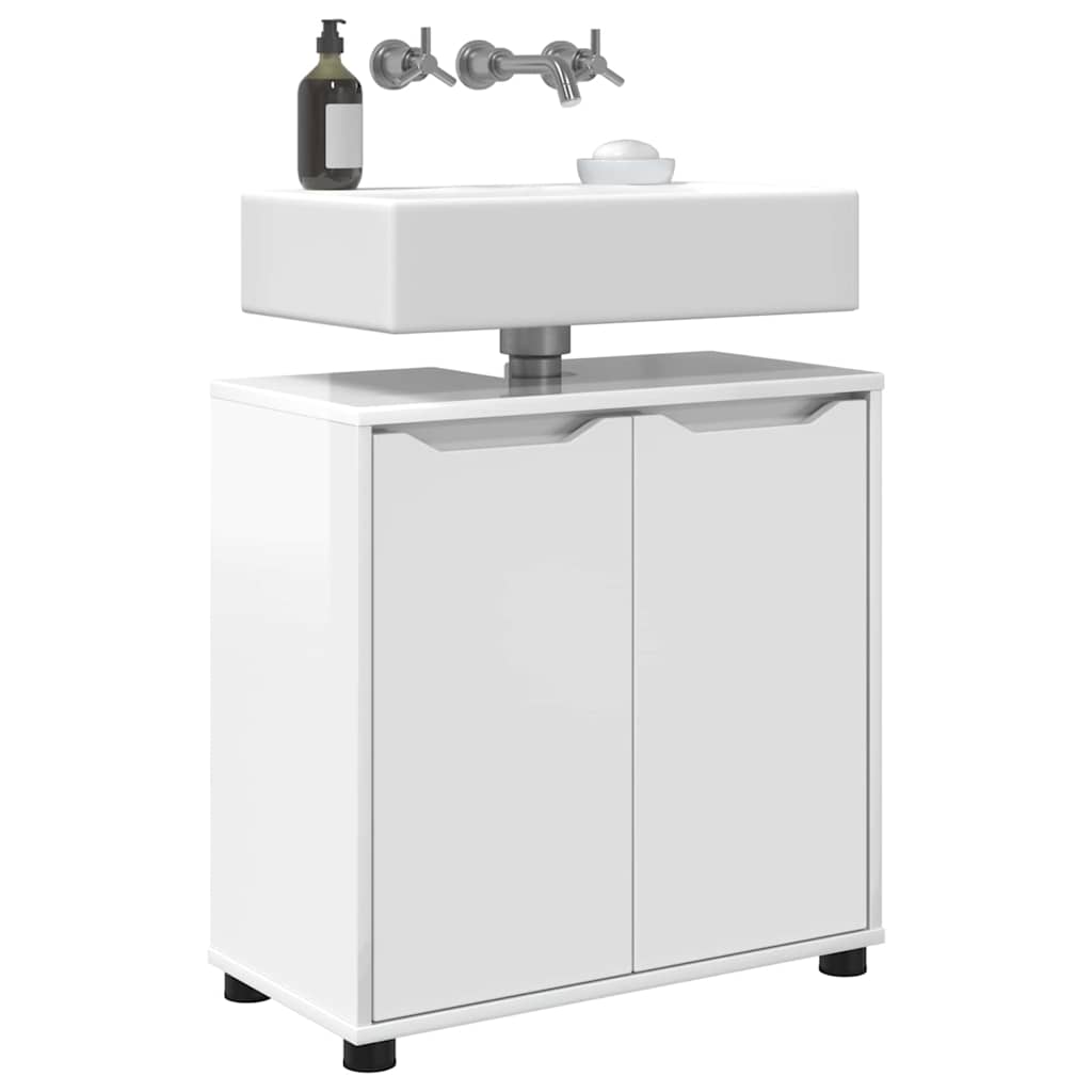 Mobile per lavabo da bagno Bianco Lucido 60 x 30 x 60 cm