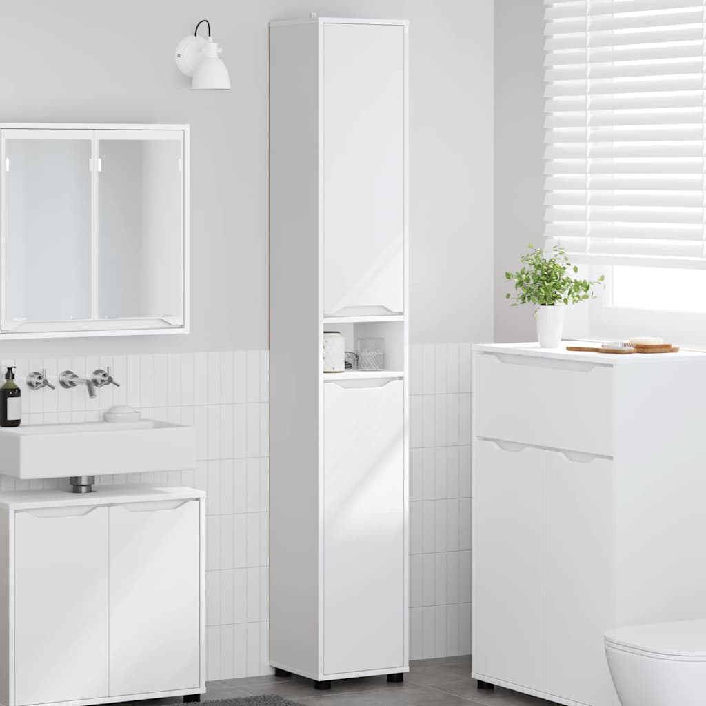 Mobile da Bagno Bianco 30,5 x 30 x 195 cm Legno multistrato