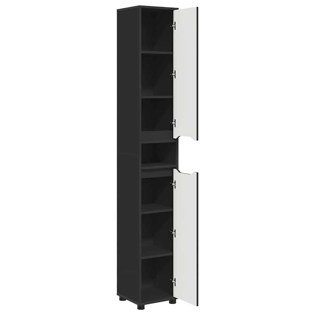 Mobile da Bagno Nero 30,5 x 30 x 195 cm Legno multistrato