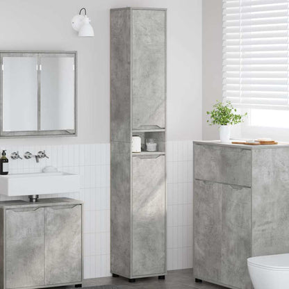 Mobile da Bagno con porta Grigio cemento 30,5 x 30 x 195 cm