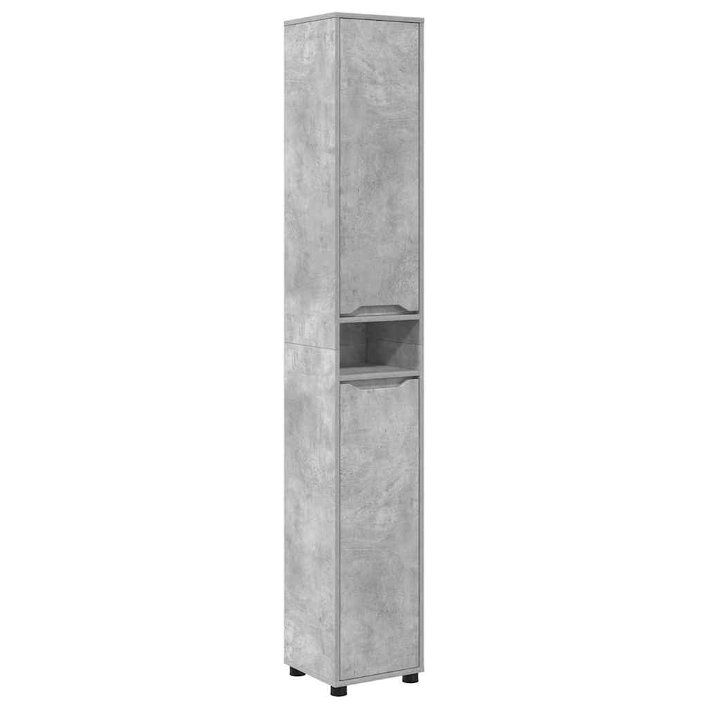Mobile da Bagno con porta Grigio cemento 30,5 x 30 x 195 cm