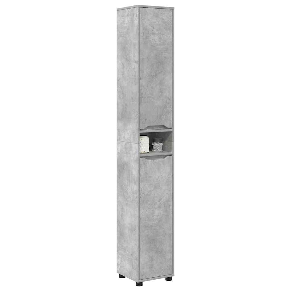 Mobile da Bagno con porta Grigio cemento 30,5 x 30 x 195 cm