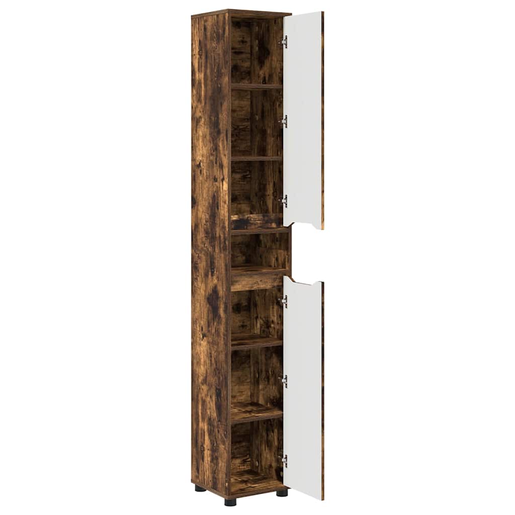 Mobile da Bagno con lo scaffale Rovere fumÃ© 30,5 x 30 x 195 cm