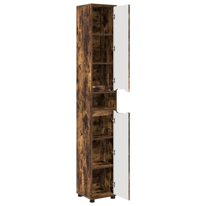 Mobile da Bagno con lo scaffale Rovere fumÃ© 30,5 x 30 x 195 cm
