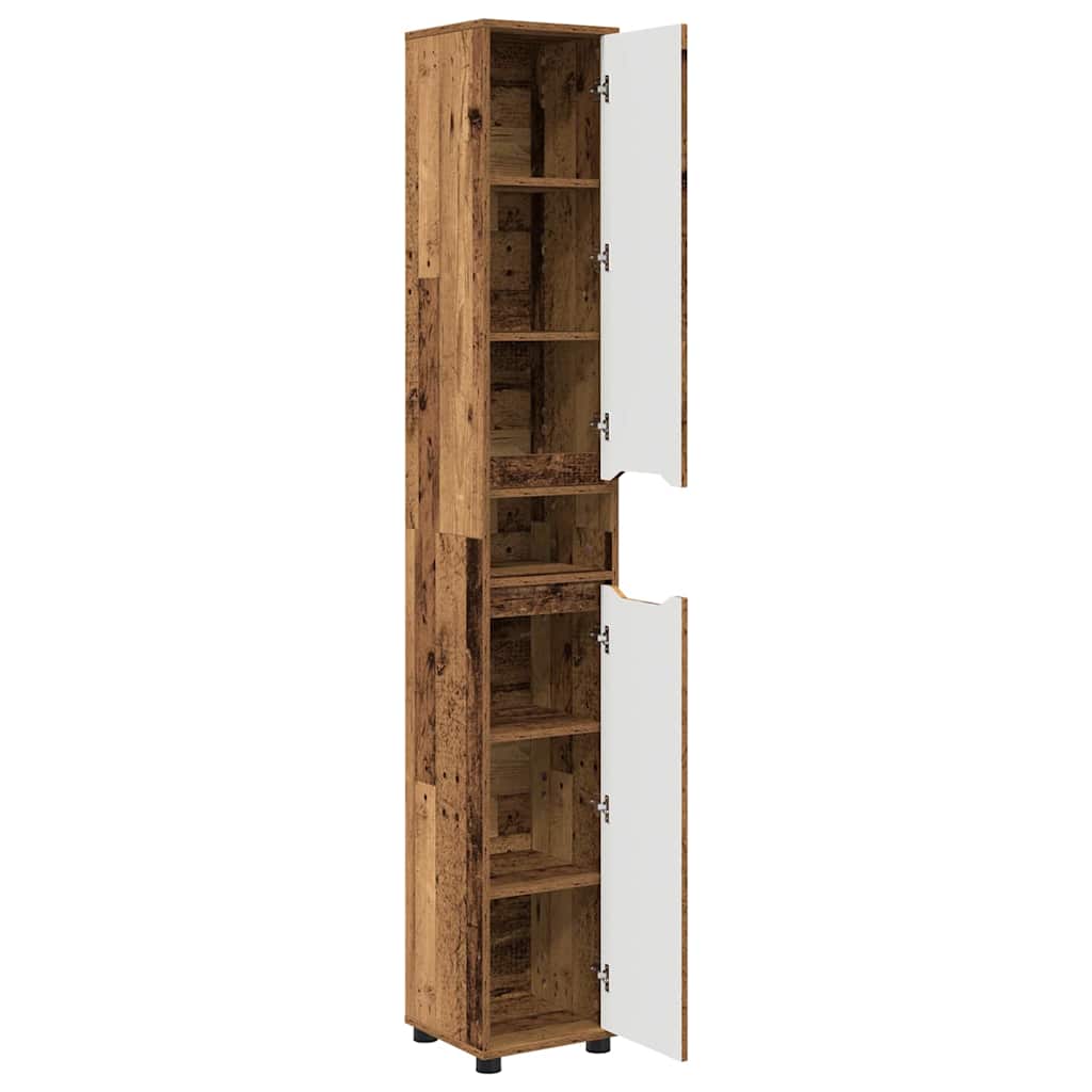Mobile da Bagno con porta Legno vecchio 30,5 x 30 x 195 cm
