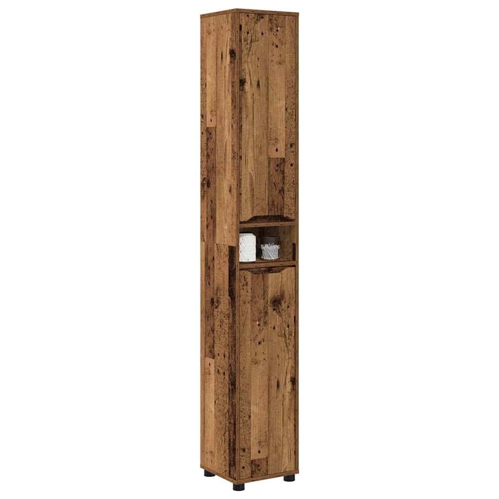 Mobile da Bagno con porta Legno vecchio 30,5 x 30 x 195 cm