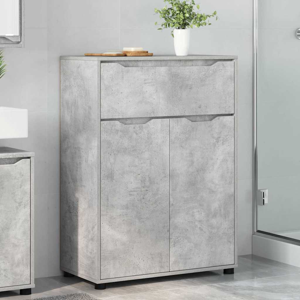 Mobile da Bagno con porta Grigio cemento 72,5 x 36,5 x 100 cm