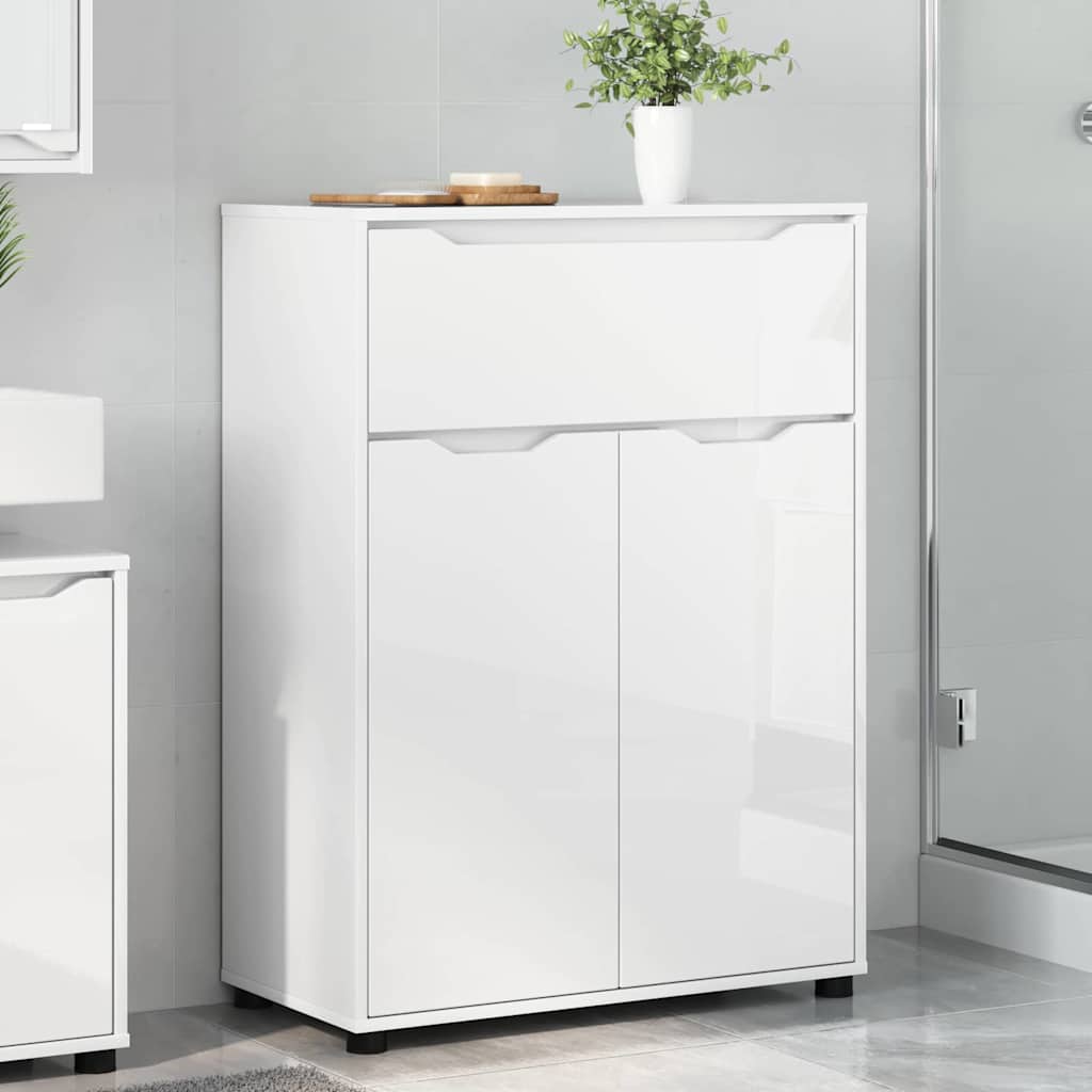 Mobile da Bagno con cassetto Bianco Lucido 72,5 x 36,5 x 100 cm