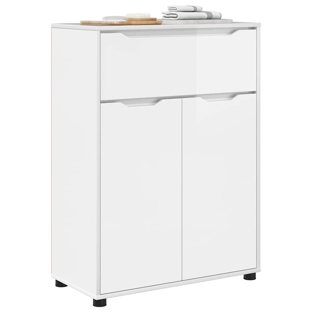Mobile da Bagno con cassetto Bianco Lucido 72,5 x 36,5 x 100 cm
